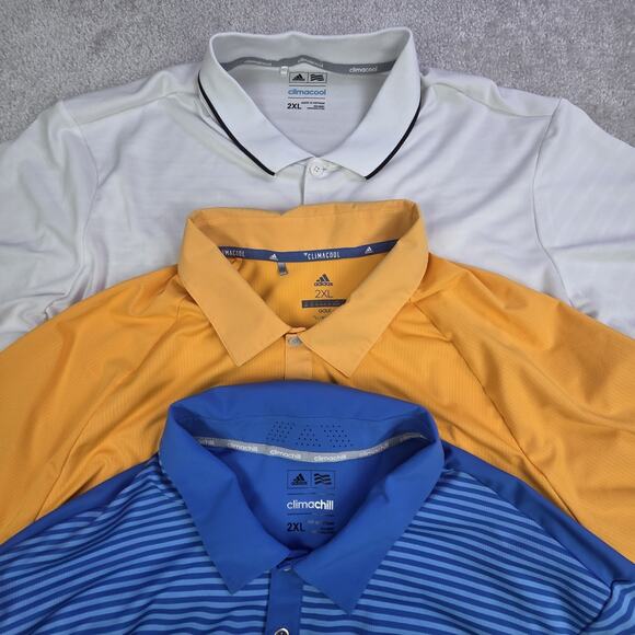 adidas Other - Adidas Mens Performance Climachill Golf Polo Lot (3) Size 2XL Lightweight